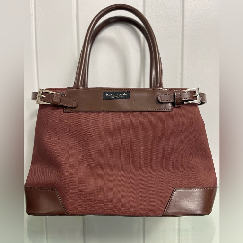 Kate Spade New York Brown Shoulder Bag with Leather Trim